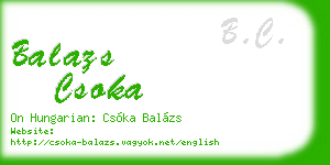 balazs csoka business card